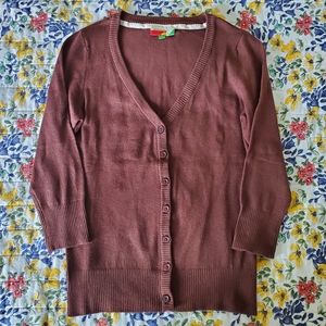 Modcloth Charter School Cardigan in Chocolate